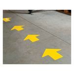 Brady® BradyGlo™ 93275 Arrow Shaped Non-Reflective Floor Marking Tape, 3 in L x 3 in W, Glow, B-324 Polyester