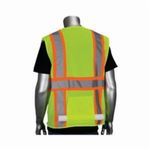 PIP® 302-MAPM-LY-XL 302-MAPM 2-Tone Premium Surveyor Safety Vest, XL, Hi-Viz Lime Yellow, Polyester, Zipper Closure