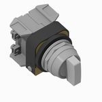 Allen-Bradley 800T-24HC2KB6DX 800T PB, 30mm Selector Switch, 2 Position Selector Switch, 24V AC/DC, Std Knob Type, Clear, KB6 Cam, KB6 Cam, Maintained, 24V AC/DC, Incandescent Lamp, 1 NO Std Contact, Std Knob Maintained, Device with Packaging