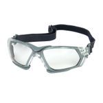 Bouton® Fortify™ Optical 250-54-0520 Single Safety Glasses, Anti-Scratch/FogLess® 3Sixty™/Foam Padding, Clear Lens, Rimless Frame, Blue/Gray, Polycarbonate Frame, Polycarbonate Lens, ANSI Z87.1-2015