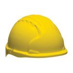 JSP® 280-EV6151S-20 Evolution® 6151S Deluxe Non-Vented Short Brim Hard Hat, SZ 6-5/8 Fits Mini Hat, SZ 8 Fits Max Hat, HDPE, 6-Point Polyester Strap Suspension, ANSI Electrical Class Rating: Class E, ANSI Impact Rating: Type I, Wheel Ratchet Adjustment