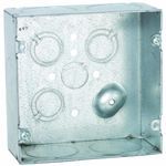 RACO® 259 Square Box, Steel, 42 cu-in Capacity, 10 Knockouts, 4.688 in H x 4.688 in W x 2.125 in D Dimensions