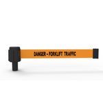 Banner Stakes PL4062 PLUS Orange "Danger - Forklift Traffic" Banner, Includes: 1 PLUS Banner Head, Belt Length 15 ft, Suitable for Indoor/Outdoor Use