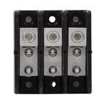 Bussmann 16280-3 Barrier Power Distribution Block, 600 VAC/VDC, 175 A, 3 Pole, 14 to 2/0 AWG Wire, Aluminum/Molded Thermoplastic