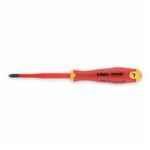 Bondhus® Felo 62651 415 VDE E-Slim Screwdriver, Pozidriv-Superdriv Point, #1 Point, Chrome Molybdenum Plated, Insulated: Yes, No Magnetized Tip