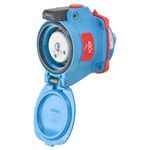 MELTRIC DECONTACTOR™ 63-14042 DSN20 Switch Rated Female Receptacle With Ground, 255/277/440/480 VAC, 20 A, 2 Pole, Blue