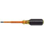 Klein® 601-4-INS Screwdriver, Cabinet/Slotted Point, 3/16 in Point, Steel Shank, 7-3/4 in OAL, Dielectric Plastic Handle, Specifications Met: ASTM F1505, Insulated: Yes