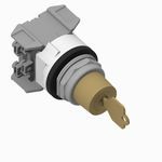 Allen-Bradley 800T-J68KE7B 800T PB, 30mm Selector Switch, 3 Position Selector Switch, KE7 Cam, No Guards on Terminals, 1 NO 1 NC Std Contacts, 1 NO 1 NC Std Contacts, Maint., Lock All, CH501 Key, D018 (Std. Key), Device with Packaging