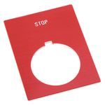 Rockwell Automation 800H Legend Plate,Standard,STOP,Red