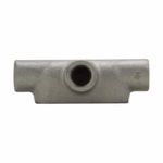 Crouse-Hinds Condulet® T37 Type T Conduit Body, 1 in Hub, 7 Form, Feraloy® Iron Alloy, Aluminum Acrylic Painted/Electro-Galvanized