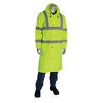PIP® Viz™ 353-1048-LY/5X Water-Resistant Rain Coat, 5XL, Hi-Viz Lime Yellow, 150D PU Coated Polyester, Resists: Water