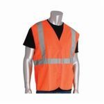 PIP® 302-WCENG-OR-XL 302-WCENG Safety Vest, XL, Hi-Viz Orange, Polyester, Hook and Loop Closure, ANSI Class: 2