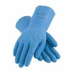Assurance® 55-1635-M Supported Chemical-Resistant Gloves, M, Blue, Nylon Lining, 11.8 in L, Resists: Abrasion, Cut, Puncture and Tear, Pinked Cuff