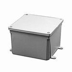 Carlon® E989NNJ-CAR Molded Non-Metallic Rigid Junction Box, 3.7 in H x 3.7 in W x 2 in D, Screw Cover, NEMA 6P, PVC