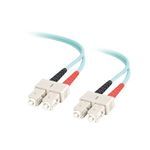 Quiktron® 852-442-003 Value Series 10 GB Duplex Jumper Laser OM3 Multi-Mode Optimized Riser Fiber Optic Patch Cord, 52 Fibers, 50 um Core, 1 m L