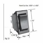 SELECTA® SS1115-BG Rocker Switch, 15 A at 125 VAC Electrical Rating, DPDT Contact Configuration, 2 Pole