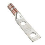 Panduit® Pan-Lug™ LCC3/0-12-X 2-Hole Lug Compression Connector, 3/0 AWG Stranded Copper Conductor, Die Code: P50, 1/2 in Stud, Tin Plated Copper