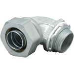 Killark® K1259 K Series Non-Insulated Liquidtight Conduit Connector, 1-1/4 in Trade, 90 deg Angle, Malleable Iron/Steel, Electroplated Zinc