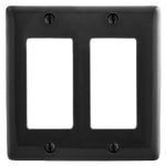 PREMISE WIRING NP262BK Standard Wallplate, 2 Gangs, 4.63 in H x 4.69 in W, Nylon, Black