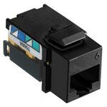 PREMISE WIRING NETSELECT® NSJ6BK Standard Modular Voice/Data Jack, Cat 6 Module, Threaded Mounting, Thermoplastic, Black