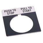 Allen-Bradley 800T-X618J Legend Plate, Jumbo, 30 mm Push Button, PUSH TO STOP  PULL TO START