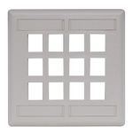 Bryant Electric iSTATION™ IFP212OW Rear Load Keystone Faceplate With Label Fields, 2 Gangs, 4-1/2 in L x 4.5 in W, Flush Mount, Thermoplastic