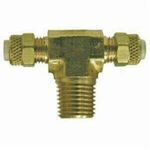 Midland Industries 20319 Branch Tee, Tee, 1/4 x 1/4 x 1/8 in, Poly-Flo® Flareless x Poly-Flo® Flareless x Male NPTF End Style, CA360 Brass