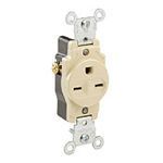 Leviton® 5029 Straight Blade Single Receptacle, 250 VAC, 15 A, 2 Pole, 3 Wires, Brown