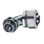 Bridgeport® 469-LT2 Liquidtight Connector, 3/8 in Trade, 90 deg Angle, Die Cast Zinc, Electroplated Zinc