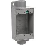 Killark® FSC-1 Type FSC Feed-Through Shallow Cast Device Box, Copper-Free Aluminum, 18 cu-in Capacity, 1 Gang, 1 Outlet, 2 in H x 2-7/8 in W Dimensions