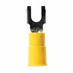 Scotchlok™ 051128-58765 Block Fork Terminal, 12 to 10 AWG Conductor, 1.03 in L, Brazed Seam Barrel, Electrolytic Copper/Vinyl Insulated, Yellow