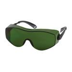 Bouton® 250-98-0013 OverSite™ OTG Single Safety Glasses, Anti-Scratch Lens Coating, Green Lens, Rimless Frame, Black/Gray Frame, Polycarbonate/TPR Frame, Polycarbonate Lens, Specifications Met: ANSI Z87.1-2015
