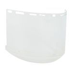 Bouton® 251-01-5210 Flat Universal Fit Optical Safety Visor, Clear, Polycarbonate, 8 in H x 15-1/2 in W x 0.04 in THK Visor, For Use With Headgear and Hard Hat Adapter, Resists: Impact, ANSI Z87.1+