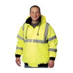 PIP® 333-1762-LY/M Bomber Jacket With Zip-Out Fleece Liner, Hi-Viz Lime Yellow, Polyester, 54 in Chest, Resists: Water, Specifications Met: ANSI 107 Class 3 Type R