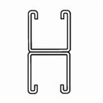 Superstrut® A1202HS-10EG A Series Back to Back Combination Half Slotted Metal Channel, 9/16 x 1-1/8 in Slot, 2 in Slot Spacing, 12 ga Thickness, 10 ft L