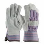 PIP® 84-7532/L Copper 84-7532 B/C-Grade Work Gloves, Gunn Cut Style, L, Split Cowhide Leather Palm, Split Cowhide Leather, Black/Blue, Rubberized Safety Cuff, Uncoated Coating, Resists: Water, Cotton Lining