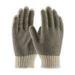 PIP® 37-C112PDD/L Gloves, Coated, Full Finger/Seamless Style, L, PVC Palm, 7 ga Cotton/Polyester, Black/Natural, Knit Wrist Cuff, PVC Coating, Resists: Abrasion and Cut, Cotton/Polyester Lining