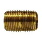 Midland Industries 28133 Close Pipe Nipple, 3/8 x 1 in, NPTF, Brass, Yellow, Import