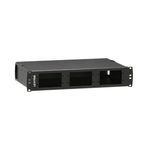 Leviton® Opt-X® 5R2UL-F06 500i SDX 2RU 144-Fiber Empty Fiber Distribution and Splice Enclosure, 3.47 in H x 19.24 in W x 10.51 in D, Flush/Rack Mount, 16 ga Steel, Black