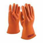Novax® 147-0-11-9 Insulating Electrical Gloves, SZ 9, Natural Rubber, Orange, 11 in L, ASTM Class: ASTM D120/Class 0, 1000/1500 VAC/VDC Maximum Use
