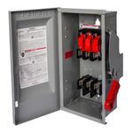 Siemens HF263S Enclosed Fusible Heavy Duty Safety Switch, 600 VAC, 100 A, 15 hp, 40 hp, DPST Contact Form, 2 Pole