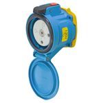 MELTRIC DECONTACTOR™ 63-34165 DSN30 Switch Rated Female Receptacle, 120/127/208/220 VAC, 30 A, 2 Pole, 3 Wires, Blue