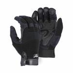 Majestic Glove Armor Skin™ 2139BK/S General Purpose Gloves, Mechanics Glove, Double Fingertip Style, S/SZ 8, PVC/Synthetic Leather Palm, PVC/Synthetic Leather, Black, Resists: Abrasion and Wear