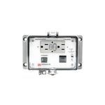 GracePort P-R62-M3RF3 PANEL INTERFACE CONNECTOR WITH ETHERNET SWITCH, CATEGORY 5E RJ45, PANEL MOUNT HOUSING, UL TYPE 4X, GFCI DUPLEX INSIDE-OUTLET, NO CIRCUIT BREAKER