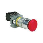 Killark® GOM1-RM3C N34 Long Single Pushbutton, 1NO-1NC Contact Configuration, Push-Pull Operator, Red