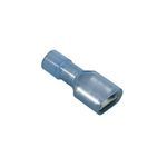 IDEAL® 83-9781 Female Disconnect, 16 to 14 AWG Conductor, 0.25 x 0.032 in Tab, Shouldered Barrel, Brass/Nylon, Blue, Insulated: Fully Insulated