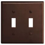Leviton® 85009 Standard Size Wallplate, 2 Gangs, 4.5 in H x 4.56 in W, Thermoset, Brown