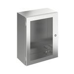 nVent HOFFMAN CONCEPT™ CSD161210WSS CWS 1-Door Wall Mount Enclosure With Window, 16 in L x 12 in W x 10 in D, NEMA 3R/4/4X/12, 304 Stainless Steel