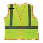 PIP® 302-0210-LY/L X-Back Safety Vest, L, Hi-Viz Lime Yellow, Polyester, Hook and Loop Closure, 3 Pockets, ANSI Class: Class 2, Specifications Met: ANSI 107 Type R, CAN/CSA Z96