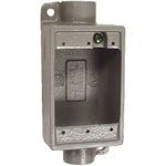 Killark® FDC-2 Type FDC Deep Feed-Through Cast Device Box, Copper-Free Aluminum, 28 cu-in Capacity, 1 Gang, 1 Outlet, 2-7/8 in H x 2-7/8 in W Dimensions